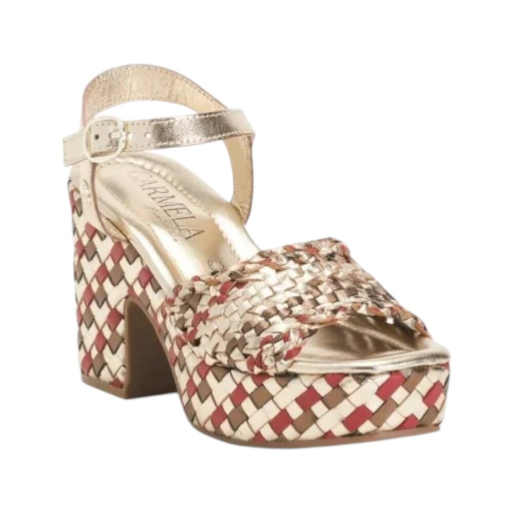 CARMELA Leather Block Heeled Sandals